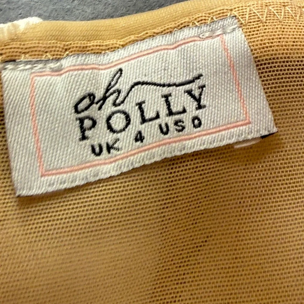 Oh Polly Womens US 0 Nude Velvet Burnout Leaf Corset Crop Top‎ Adjustable Straps